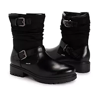 Muk Luks Womens Scarlett Sabrina Block Heel Combat Boots