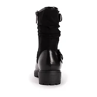 Muk Luks Womens Scarlett Sabrina Block Heel Combat Boots