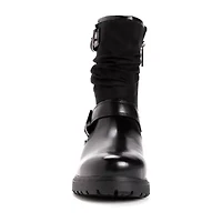 Muk Luks Womens Scarlett Sabrina Block Heel Combat Boots