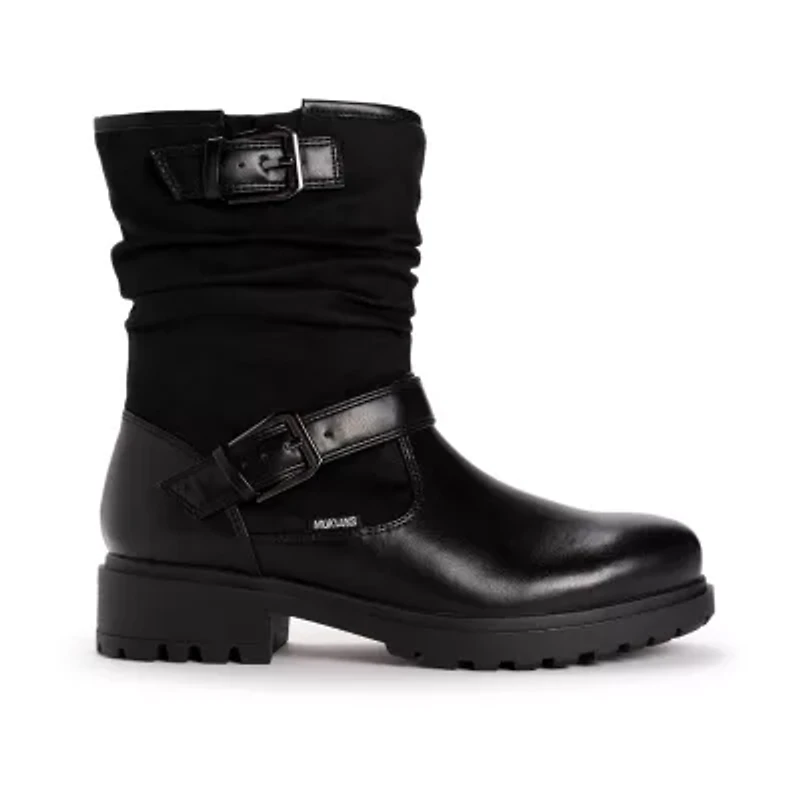 Muk Luks Womens Scarlett Sabrina Block Heel Combat Boots