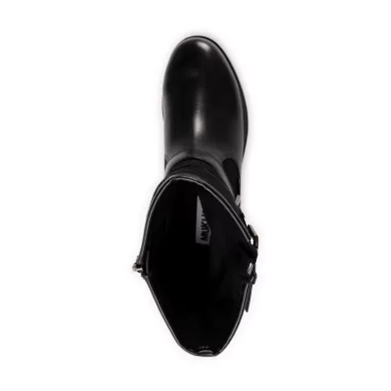 Muk Luks Womens Scarlett Sabrina Block Heel Combat Boots