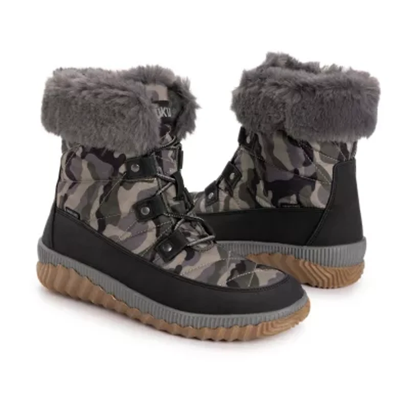 Muk Luks Womens Winnie Waverly Flat Heel Winter Boots