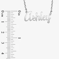 Womens Sterling Silver 18 Inch Name Necklace