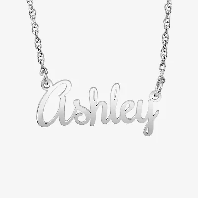 Womens Sterling Silver 18 Inch Name Necklace