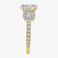 Love Lives Forever (I / I1) Womens 2 CT. T.W. Lab Grown White Diamond 10K White Gold Round 3-Stone Engagement Ring