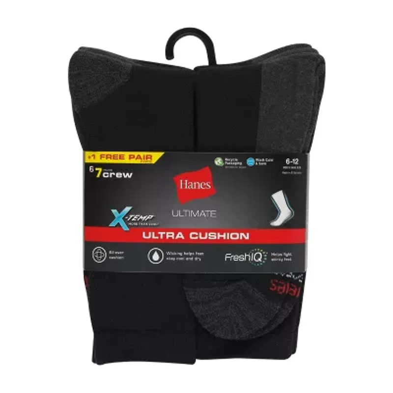Hanes Ultimate Bonus Pack Mens 7 Pair Crew Socks