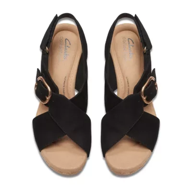 Clarks Womens Giselle Dove Wedge Sandals