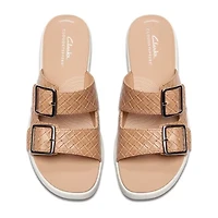 Clarks Womens Drift Buckle Slide Sandals