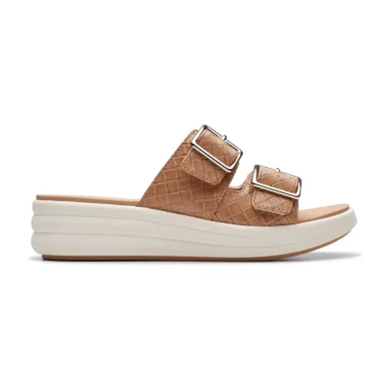 Clarks Womens Drift Buckle Slide Sandals