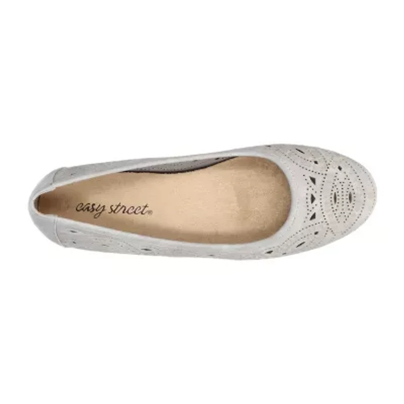 Easy Street Jackie Womens Round Closed Toe Ballet Flats