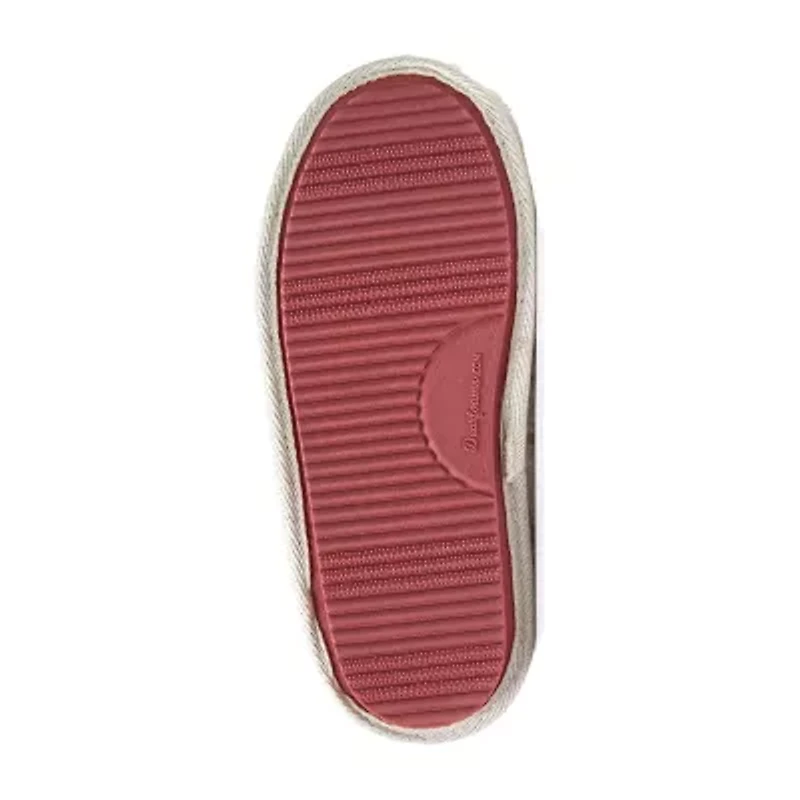 Dearfoams Teddy Heart Scuff Womens Memory Foam Slip-On Slippers