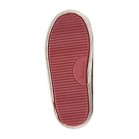 Dearfoams Teddy Heart Scuff Womens Memory Foam Slip-On Slippers