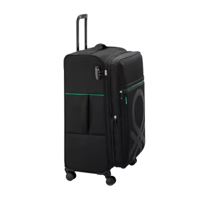 Delsey Paris X Benetton 27 Inch Softside Expandable Checked Spinner Luggage
