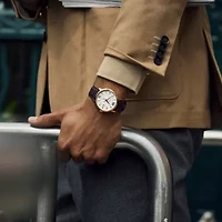 Bulova Mens Automatic Brown Leather Strap Watch 97b225