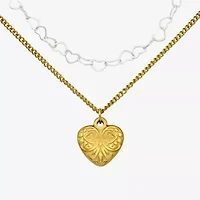 Womens Heart 2-pc. Necklace Set