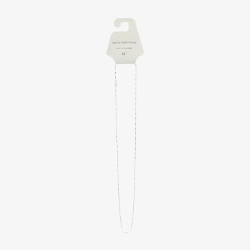 Silver Reflections Womens Pure Silver Over Brass 24 Inch Braid Chain Necklace