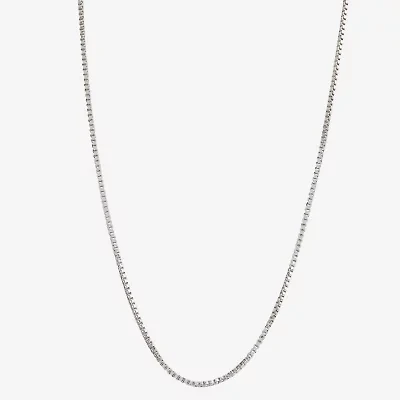 Silver Reflections Womens Pure Silver Over Brass Inch Box Chain Necklace