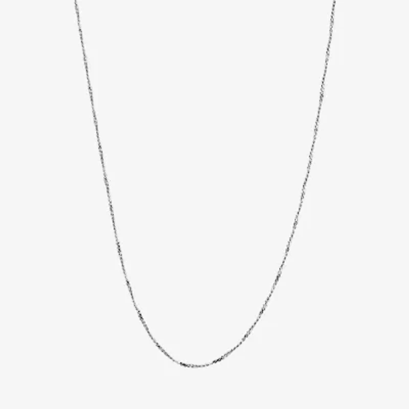 Silver Reflections Womens Pure Silver Over Brass 18 Inch Braid Chain Necklace