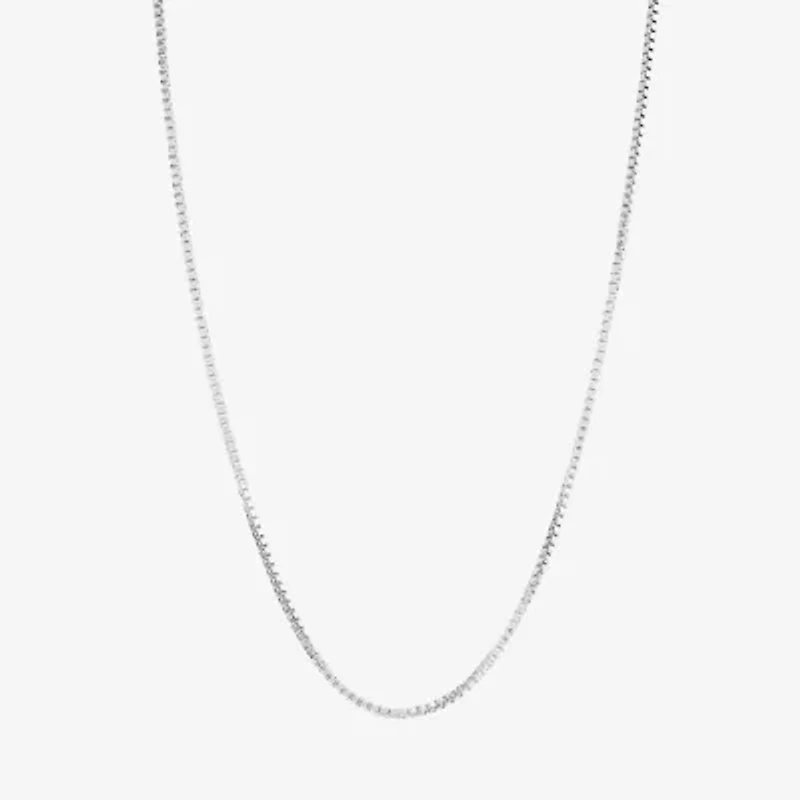 Silver Reflections Womens Pure Silver Over Brass Inch Box Chain Necklace