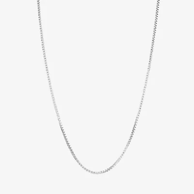 Silver Reflections Womens Pure Silver Over Brass Inch Box Chain Necklace