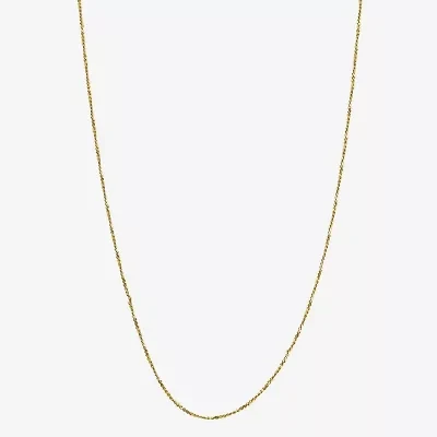 Silver Reflections Womens 18K Gold Over Brass 20 Inch Braid Chain Necklace