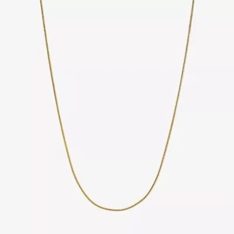 Silver Reflections Womens 18K Gold Over Brass 18 Inch Snake Chain Necklace