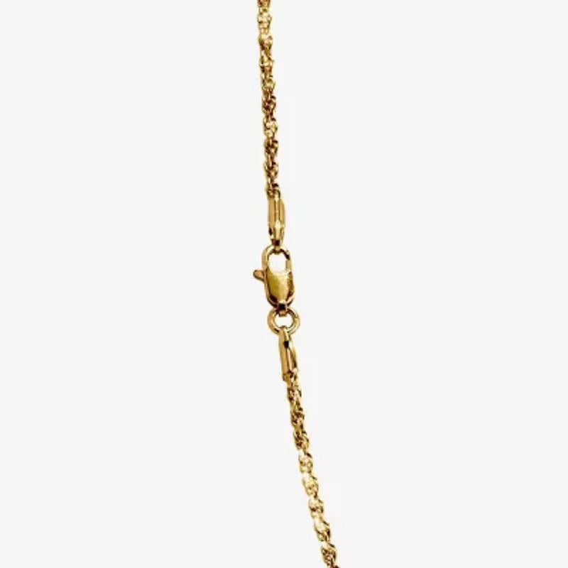 Silver Reflections Womens 18K Gold Over Brass Inch Rope Chain Necklace