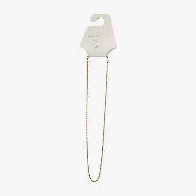 Silver Reflections Womens 18K Gold Over Brass 18 Inch Rope Chain Necklace