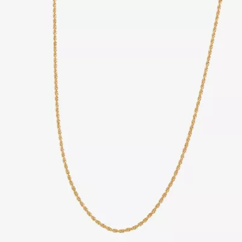 Silver Reflections Womens 18K Gold Over Brass Inch Rope Chain Necklace