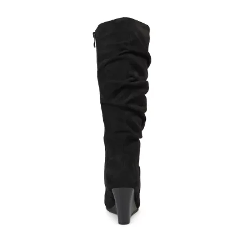 Journee Collection Womens Haze Wedge Heel Riding Boots