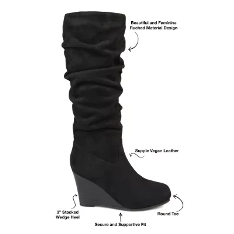 Journee Collection Womens Haze Wedge Heel Riding Boots
