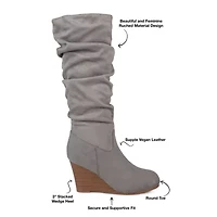 Journee Collection Womens Haze Wedge Heel Riding Boots