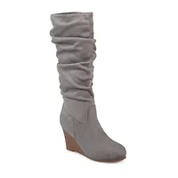 Journee Collection Womens Haze Wedge Heel Riding Boots
