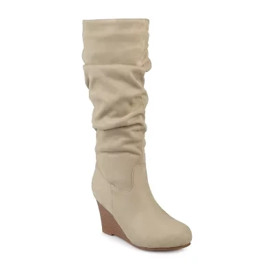 Journee Collection Womens Haze Wedge Heel Slouch Boots