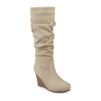 Journee Collection Womens Haze Wedge Heel Slouch Boots