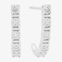 Limited Quantities! Womens 1/8 CT. T.W. Natural White Diamond Sterling Silver 20.5mm Hoop Earrings