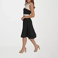 Marc New York Womens Sleeveless Striped Fit + Flare Dress