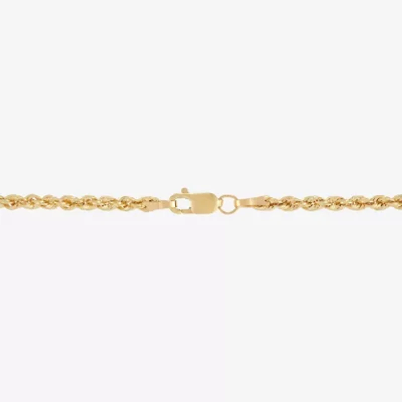 Womens 14K Gold Inch Hollow Rope Chain Bracelet