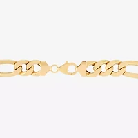 Made in Italy Mens 10K Gold 9 Inch Hollow Figaro Id Bracelet