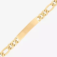 Made in Italy Mens 10K Gold 9 Inch Hollow Figaro Id Bracelet