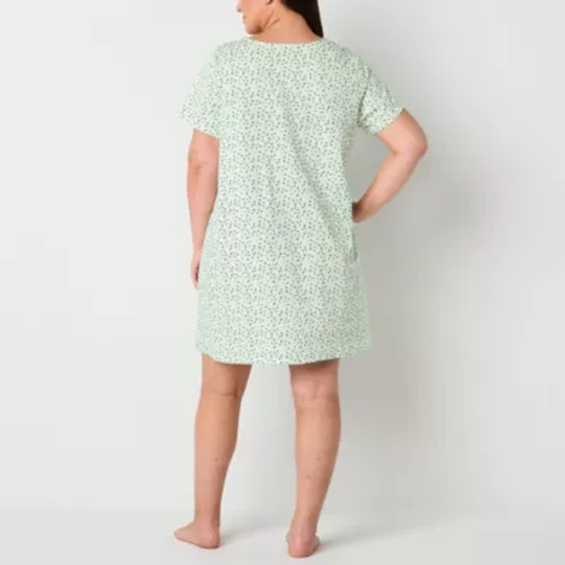 Adonna Womens Short Sleeve Plus Nightgown