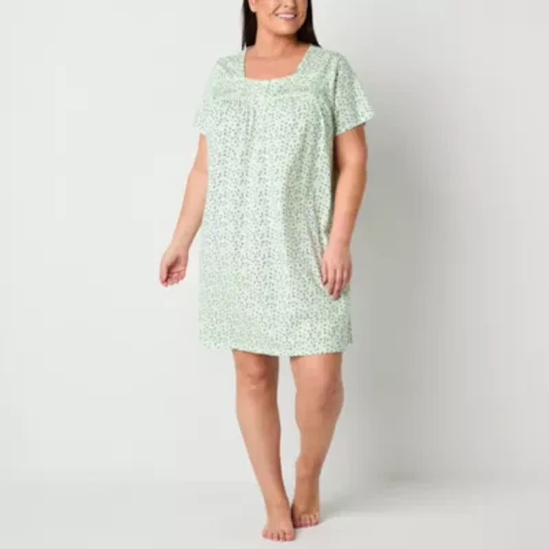 Adonna Womens Short Sleeve Plus Nightgown