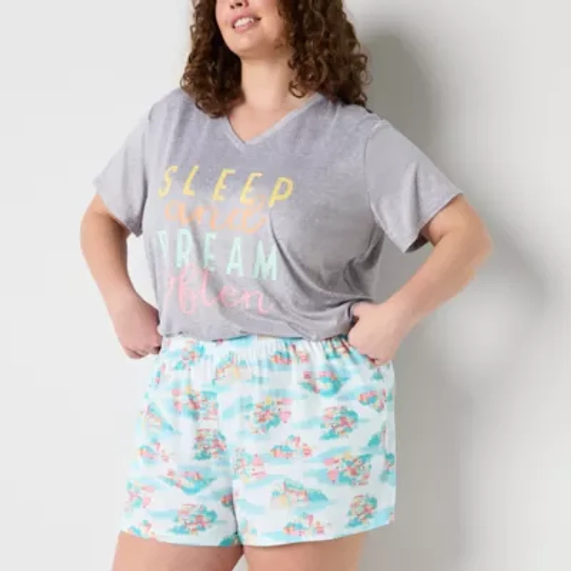 Sleep Chic Womens Plus Pajama Shorts