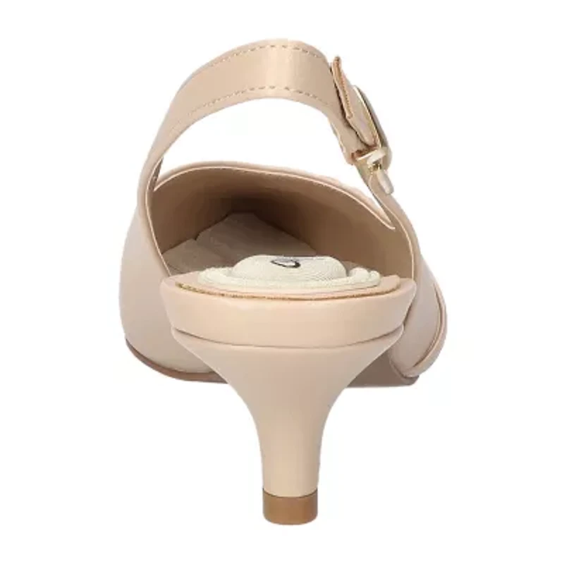 Easy Street Feena Womens Pointed Closed Toe Kitten Heel Pumps