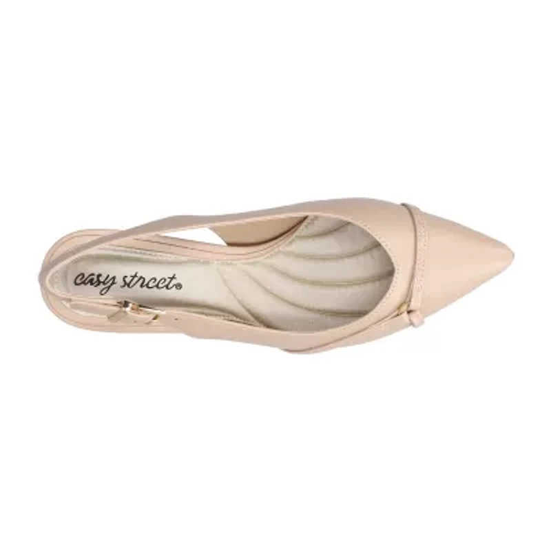 Easy Street Feena Womens Pointed Closed Toe Kitten Heel Pumps