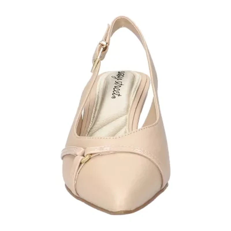 Easy Street Feena Womens Pointed Closed Toe Kitten Heel Pumps