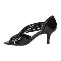Easy Street Oceana Womens Round Peep Toe Stiletto Heel Pumps