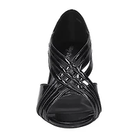 Easy Street Oceana Womens Round Peep Toe Stiletto Heel Pumps
