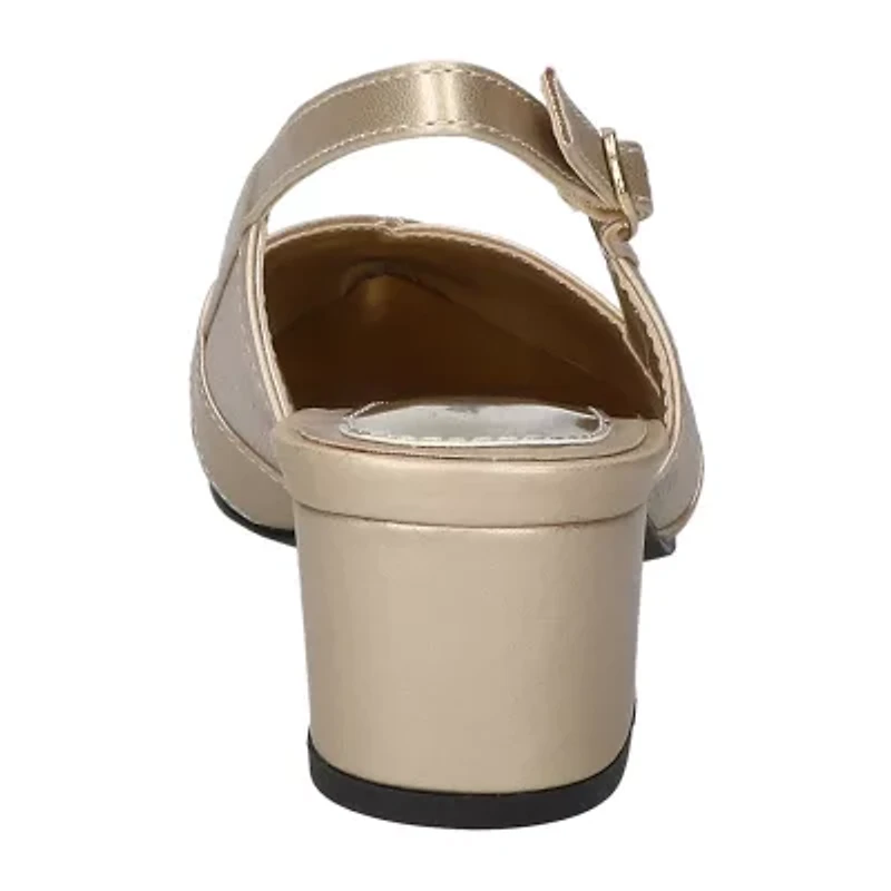 Easy Street Avena Womens Round Block Heel Pumps