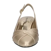 Easy Street Avena Womens Round Block Heel Pumps